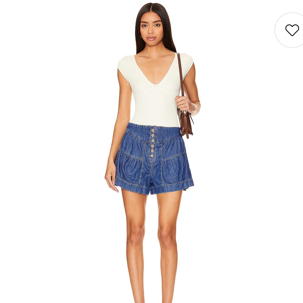 Free People We The Free Fleur Denim Short In True Blue